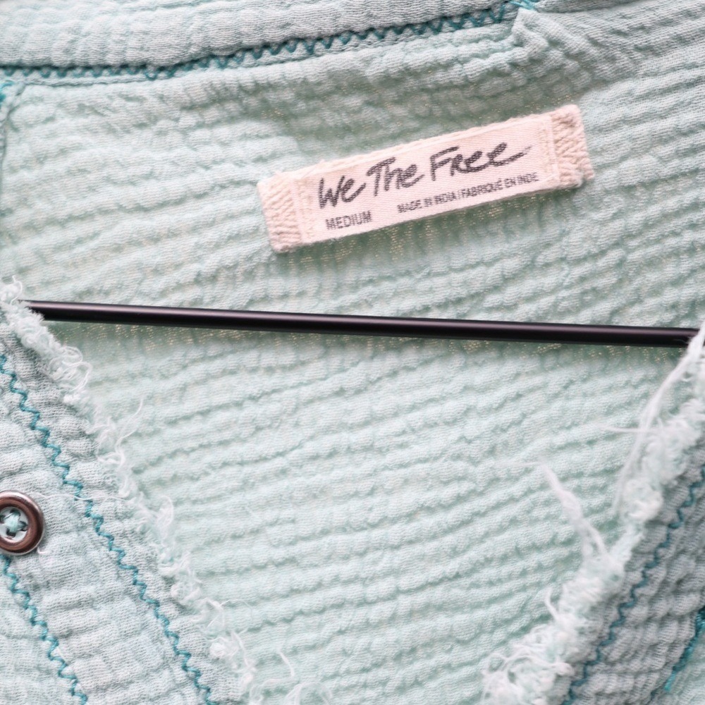 Free People Summer Daydream Button Down Blue Medium‎ - Picture 4 of 4